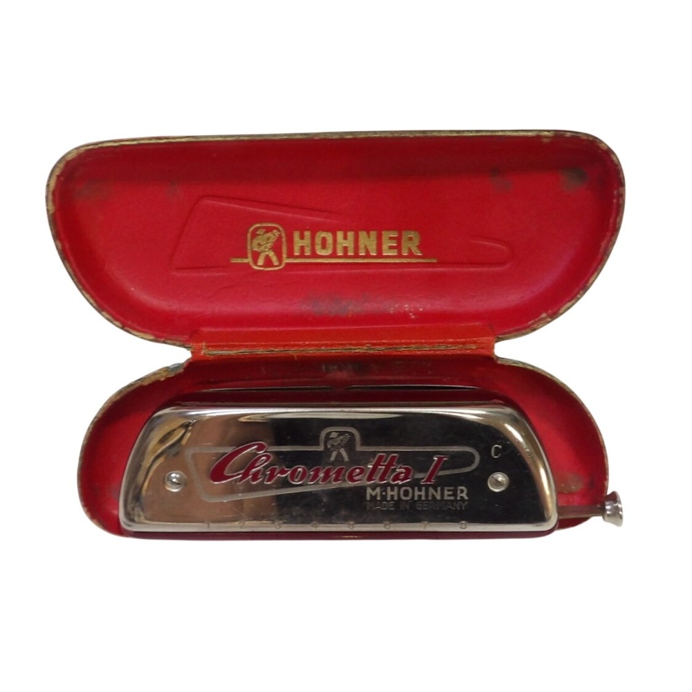 Hohner Chrometta I Chromatic Harmonica Key of C Vintage 8 Hole Made in Germany
